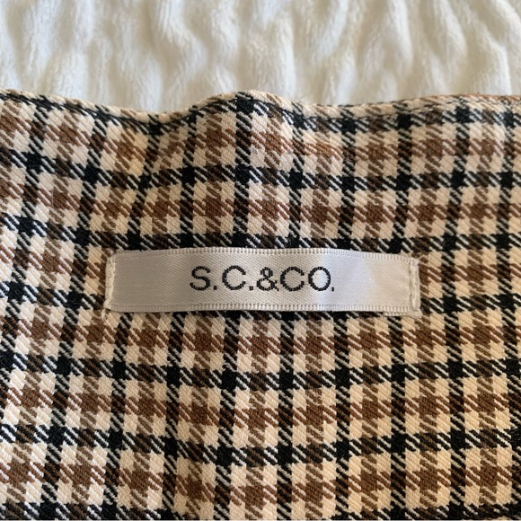 Straight Leg Ankle Dress Pants Brown Gingham Sz 16 - Picture 9 of 12